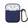 AirPods Case, Silicone Protective Shockproof Case Cover Skins with Keychain Compatible with Apple AirPod 2 and 1, Navy Blue & Black color