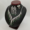Picture of Ladies Silver Half Set 25.39g with Emerald and zircons.
