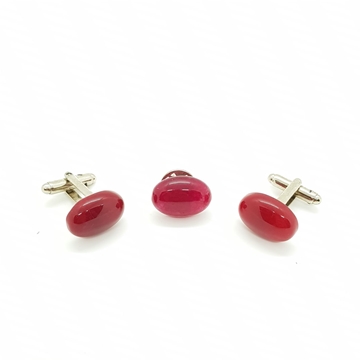 Enrico Marinelli Red Cufflinks with suit pin