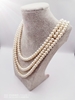 3 line Pearl Necklace with silver lock 130.9 g