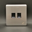 Feather Screwless Computer & Telephone Wall Socket in Silver and Gold Color SW-PH1/PC1