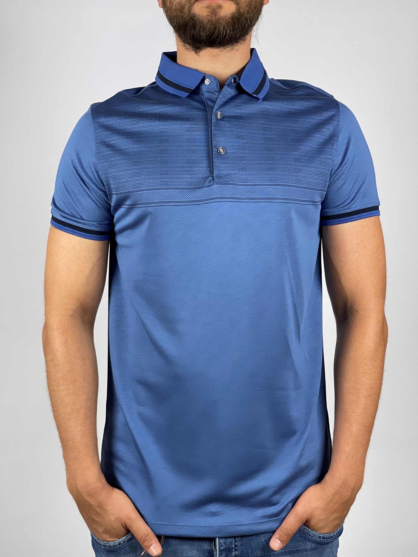 buy Men Slim Polo Shirt with Thin Cloth for Summer ( Blue, White and ...