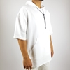 White Solid Oversize Hoodie with Short Sleeves and Pocket