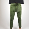 Military Green Cotton Lace Up Jogger Pants