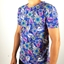 Men Regular Purple Short Sleeves T-shirt with Flower Design 