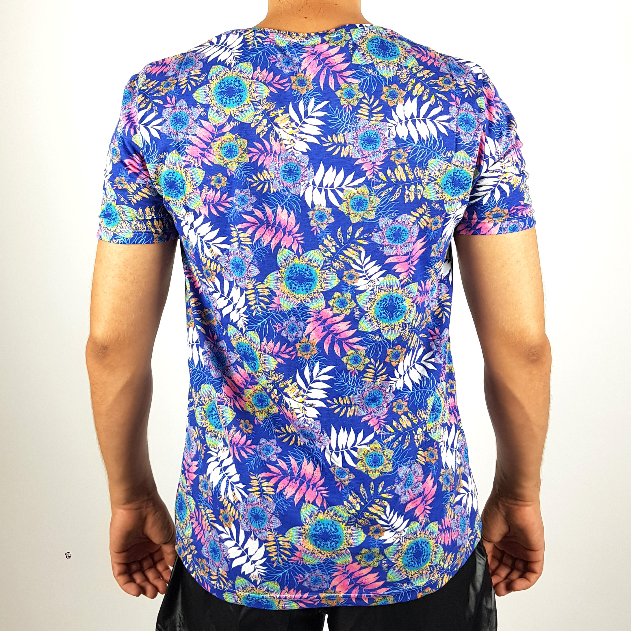 buy Men Regular Purple Short Sleeves T-shirt with Flower Design ...