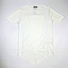 Short Sleeves Hip Hop Long T-Shirt with Ribbon for Men in Black and White Colors