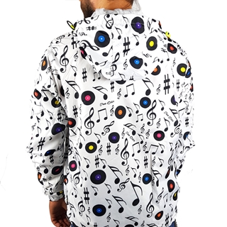 Raincoat Hoodie with Musical Design