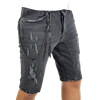 Men's Gray Jeans Ripped Short with Chain