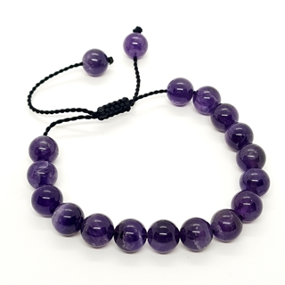10mm Amethyst Natural Stone Bracelets for Women and Men Round Beads