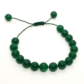 10mm Green Jade Natural Stone Bracelets for Women and Men Round Beads