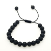 8mm Black Volcanic Lava Natural Bracelets for Women and Men Round Beads