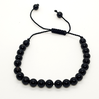 6mm Black Onyx Natural Stone Bracelets for Women and Men Round Beads