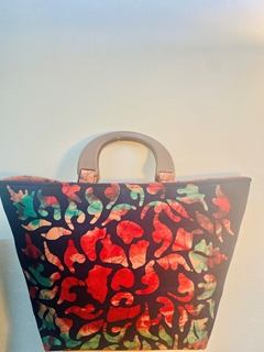 Red Color printed Batik Handbag