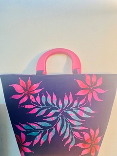 Batik Pink & Blue Flower Print HandBag