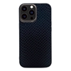 iPhone 13 Pro & 13 Pro Max Kajsa Genuine Leather Pearl Pattern Black Back Case