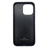 iPhone 13 Pro & 13 Pro Max Kajsa Genuine Leather Pearl Pattern Black Back Case