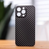 K-DOO Air Carbon Fiber Paper Back Skin Case for iPhone 12 Pro/ 12 Pro Max/ 13 Pro/ 13 Pro Max- Black and Navy