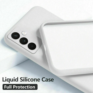 Samsung Galaxy A13 5g Liquid Silicone Phone Case Black and Cream Color