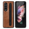 Samsung Fold 3 Case with S Pen Holder, Galaxy Fold 3 5G Case Leather Holder Phone Case Compatible with Samsung Galaxy Z Fold 3 5G