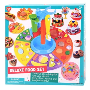 PLAYGO DELUXE FOOD SET (5 X 2 OZ DOUGH INCLUDED)