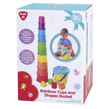 PLAYGO RAINBOW CUPS AND SHAPES BUCKET