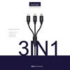 Patek 3-in-1 Ios, Type-c, Micro Usb Cable For Charging And Data Transfer