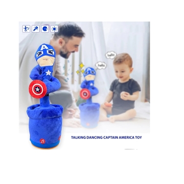 Dancing Captian America Toys Can Sing Wriggle & Singing Recording Repeat What You Say Funny Education Toys for Children